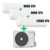 comfee by midea italia - Trial Condizionatore a muro multisplit 3FB-27K+CF-CFW09A IU+CF-CFW12A IU 9000+9000+12000 BTU - Classe E