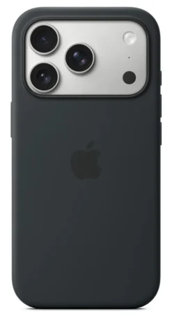 Custodia MagSafe in silicone Apple nera per iPhone 17 Pro con tracolla