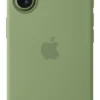 Custodia MagSafe in silicone Apple verde per iPhone 17 con tracolla