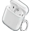 Custodia trasparente Cellularline Clear per AirPods con gancio e ricarica wireless