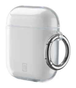 Custodia trasparente Cellularline Clear per AirPods con gancio e ricarica wireless