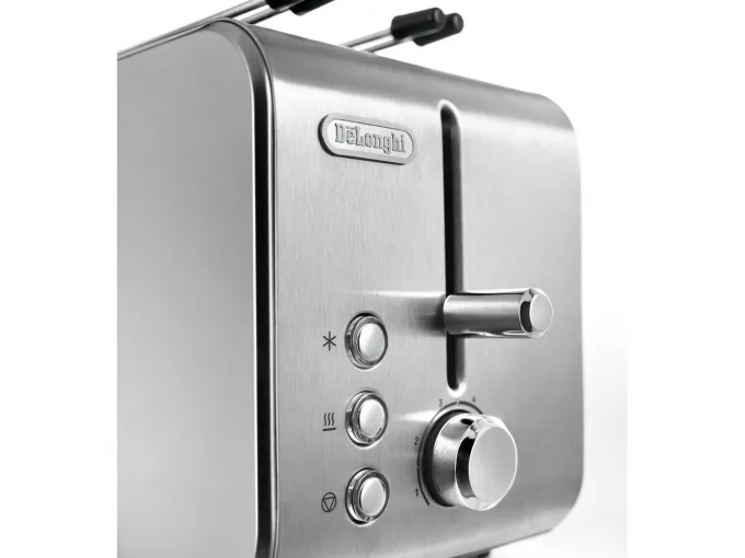 De'Longhi CTX2203 Tostapane, 550 W, 2 Fette con Pinze, Acciaio