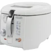 De'Longhi F28211 Friggitrice con Timer Digitale e Cestello Rotante, Termostato Regolabile, Filtro Removibile Antiodore, Capacità Olio 1.2L, Amplio Oblo', Vasca Antiaderente, Cestello Saliscendi