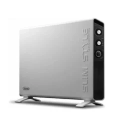 DE LONGHI - Termoconvettore Elettrico Slim Style HCX3220FTS, Potenza 2000 Watt, 3 Livelli potenza, Timer 24H, Termostato, HI-FI - Grigio/Nero