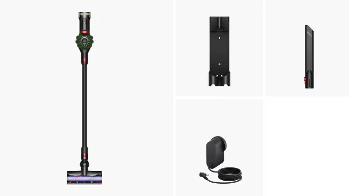 Dyson V8 Cyclone Aspirapolvere senza filo, 150 AW, 60 minuti di autonomia, Spazzola Motorbar anti groviglio, accessori combinati, stazione di ricarica a muro 2026