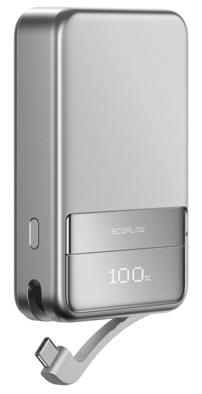 EcoFlow EF-RAPID5000-EU Powerbank 5000mAh USB-C e Qi2 Argento Ricarica Rapida