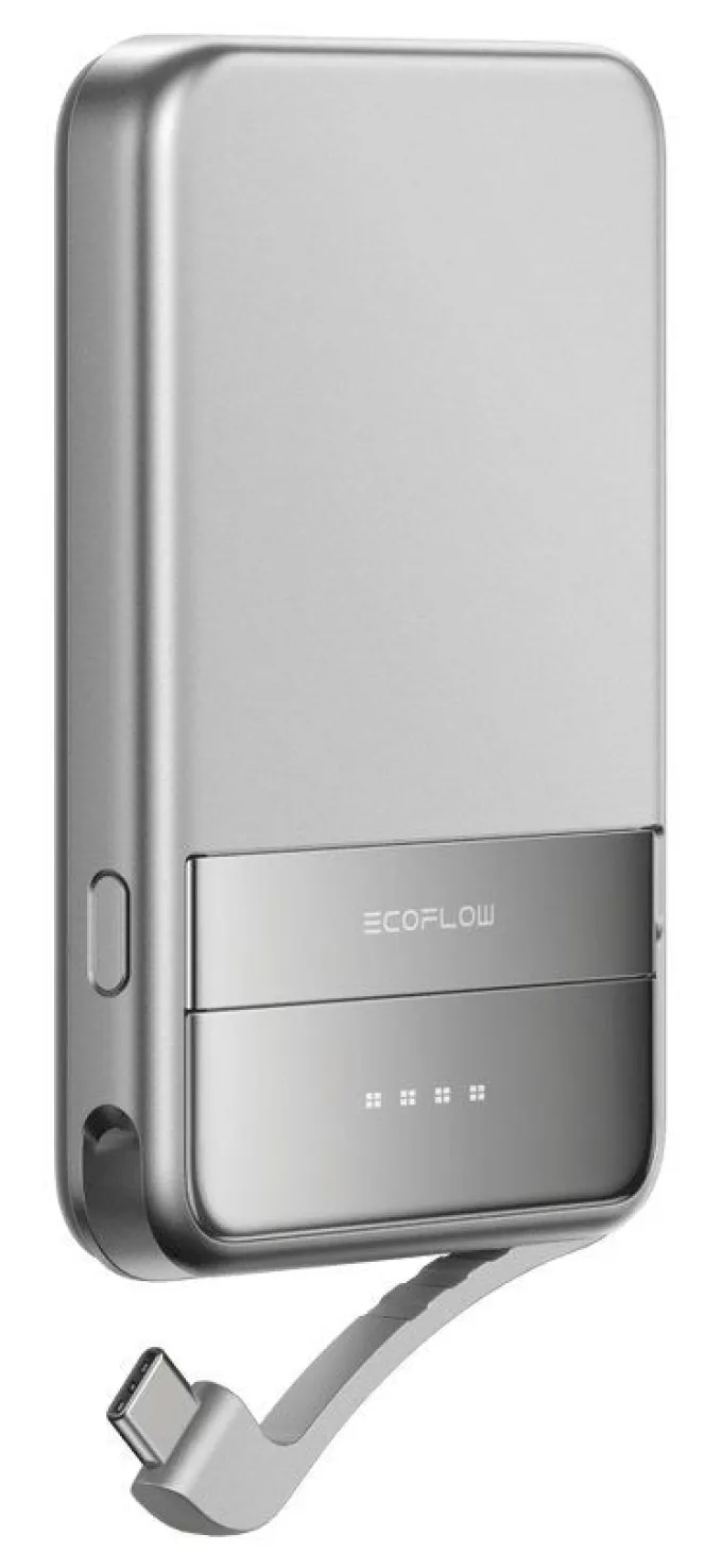 EcoFlow EF-RAPID5000-EU Powerbank 5000mAh USB-C e Qi2 Argento Ricarica Rapida