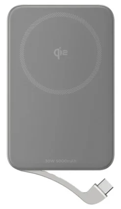 EcoFlow EF-RAPID5000-EU Powerbank 5000mAh USB-C e Qi2 Argento Ricarica Rapida