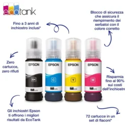 EPSON - 104 FLACONE DI INCHIOSTRO ECOTANK T00P1 NERO, Compatibile con Epson EcoTank ET-2710, 2711, ET-4700