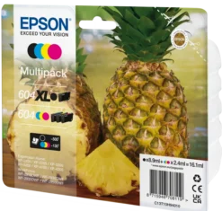 Epson 604XL cartuccia d'inchiostro 4 pz Originale, Nero (604XL) - Ciano, Magenta, Giallo (604)