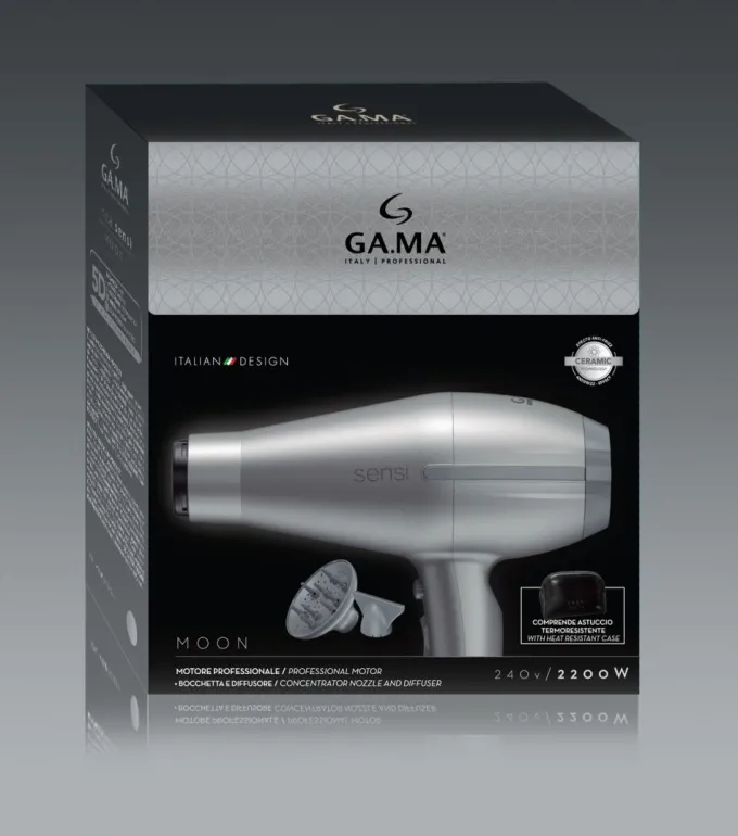 GA.MA - TEMPO 5D SENSI, Asciugacapelli 2200 Watt, 3 temperature, 2 velocità - GRIGIO