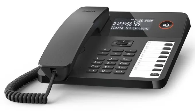 Gigaset DESK 600 Telefono Fisso Analogico Nero con Rubrica 100 Contatti