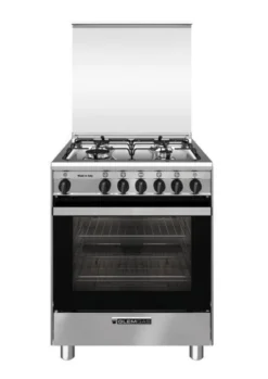 Glem Gas SA664VI Cucina e Forno ventilato a Gas, 4 fuochi, Classe A, 67 Litri, Sistema Safe Touch, 60x60x90cm - Acciaio Inox