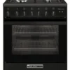 GLEM GAS S.P.A. Glem Gas Cucina Piano Gas Forno Elettrico SA66TMBK Nero Carbone
