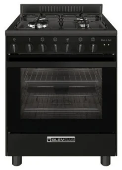 GLEM GAS S.P.A. Glem Gas Cucina Piano Gas Forno Elettrico SA66TMBK Nero Carbone