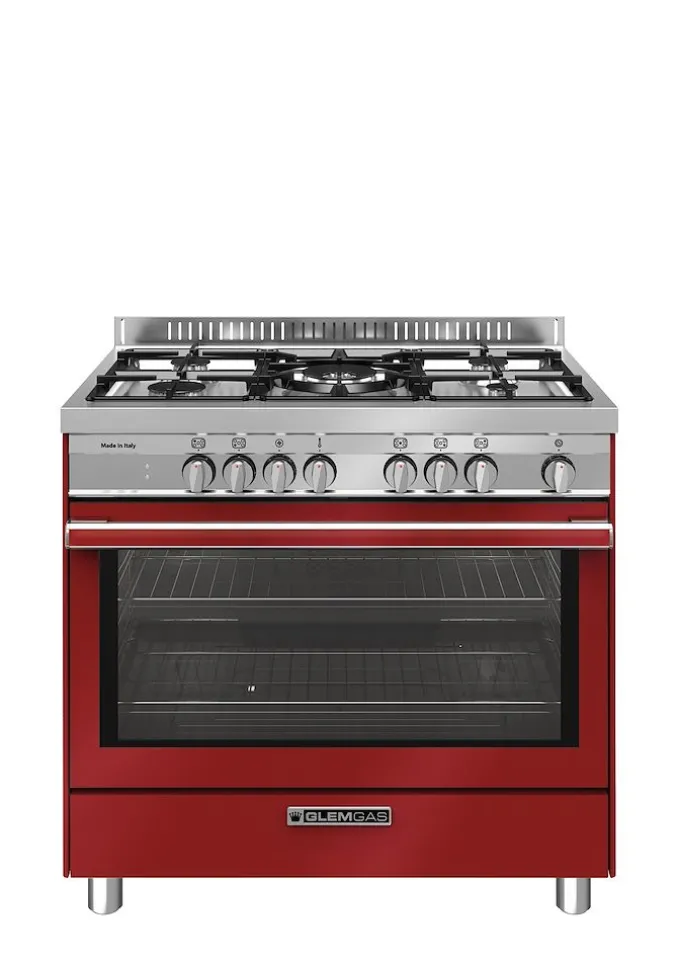 GLEM GAS ST965MRS CUCINA CON FORNO ELETTRICO 104LT A+ Rosso