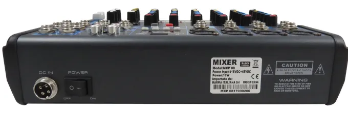 GLEMM - MXP 08 AUDIO, Mixer microfonico 8 canali - Nero