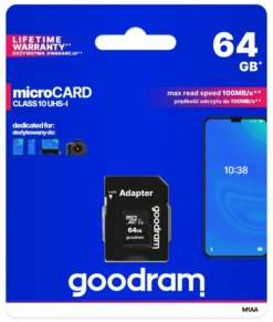 GOODRAM microSD 64GB GOODRAM SDXC c10 UHS-I/U1 M1AA con adattatore 100R/10W - M1AA-0640R12