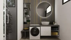 Haier Minidrum, Lavasciuga Compatta 5+2,5 KG, Classe A, 1200 giri, Bianco, AI PowerDrive, Refresh, Wi-Fi, HWD50-BP12307U-S