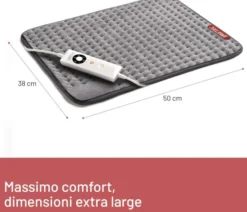 Imetec Termoforo Extra Large Intellisense XL per schiena e gambe, 38x50 cm, 5 temperature, Riscaldamento rapido