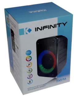 KARMA - INFINITY - Diffusore amplificato ricaricabile, Lettore MP3, Bluetooth 5.0 - Nero