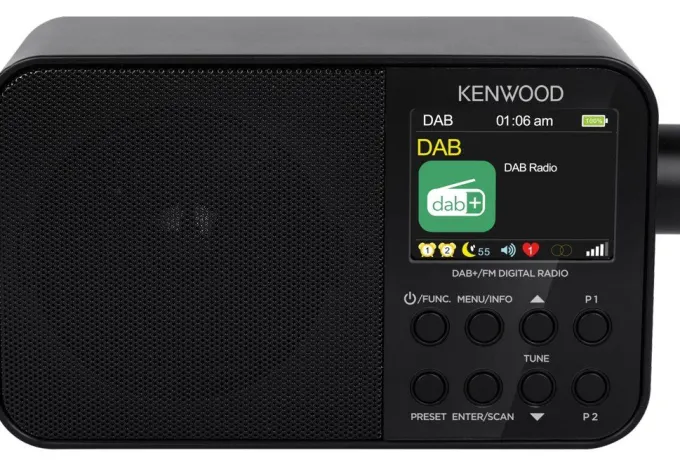 KENWOOD - CR-M30DAB - Radio sveglia, Dual Alarm, Bluetooth 5.0, 40 Stazioni memorizzabili - Nero