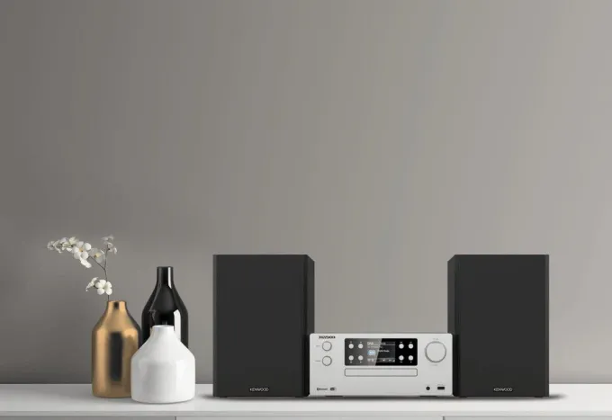 KENWOOD - Micro HiFi M-925DAB - Microsistema audio 50 Watt, Bluetooth, porta USB, Hi-Fi Riproduzione MP3 - Silver