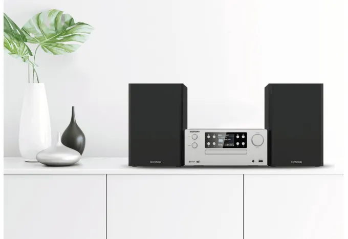 KENWOOD - Micro HiFi M-925DAB - Microsistema audio 50 Watt, Bluetooth, porta USB, Hi-Fi Riproduzione MP3 - Silver