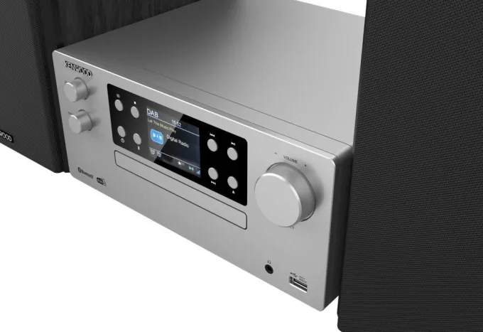 KENWOOD - Micro HiFi M-925DAB - Microsistema audio 50 Watt, Bluetooth, porta USB, Hi-Fi Riproduzione MP3 - Silver