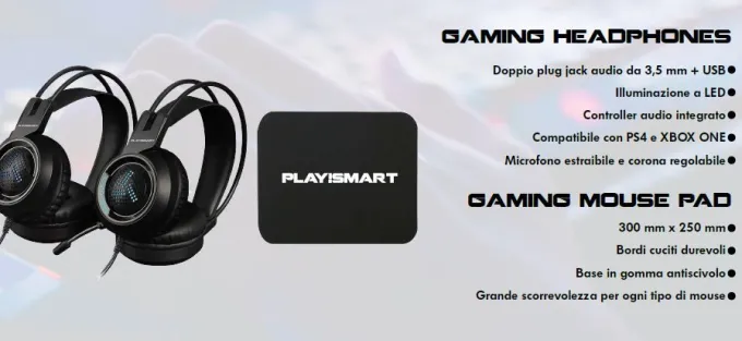 Kit Poltrona Gaming Go Smart con Sedia in ecopelle Mouse Tastiera Cuffie