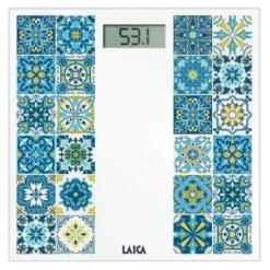 LAICA PS1083B Pesapersone elettronico, max 180 kg, Mediterranean Breeze - White/Blue