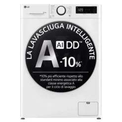 LG D4R5010TSWS Lavasciuga 10/6kg AI DD, Serie R5 Classe D, 1400 giri, Bianca