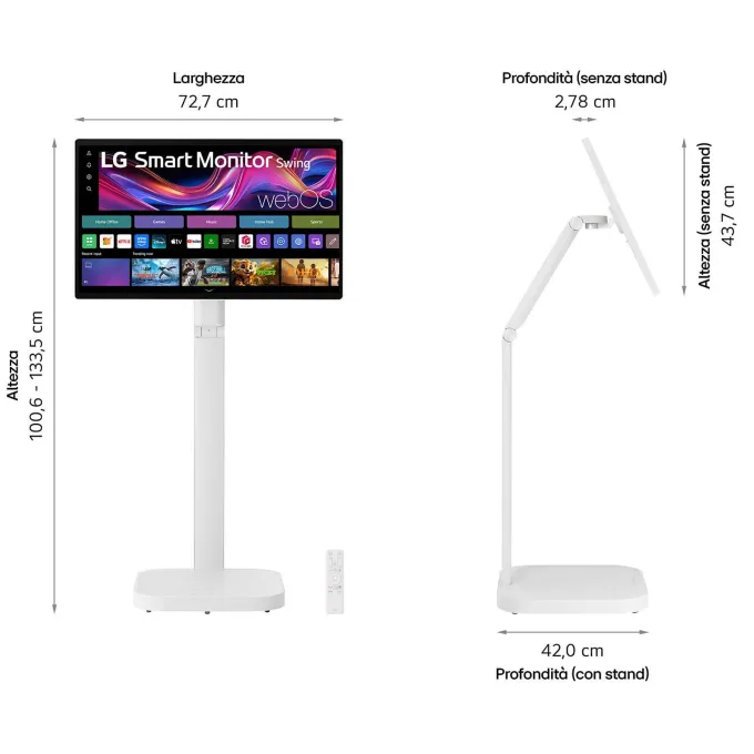 LG Swing 32U889SA MONITOR, 32 ", UHD 4K, 3840 x 2160 Pixel, tempo di risposta 5 ms, refresh rate 60 Hz