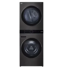 LG WashTower Colonna Bucato 17/16 Kg AI DD | Classe E/D | Pannello unificato, TurboWash360,Pompa di calore Nera