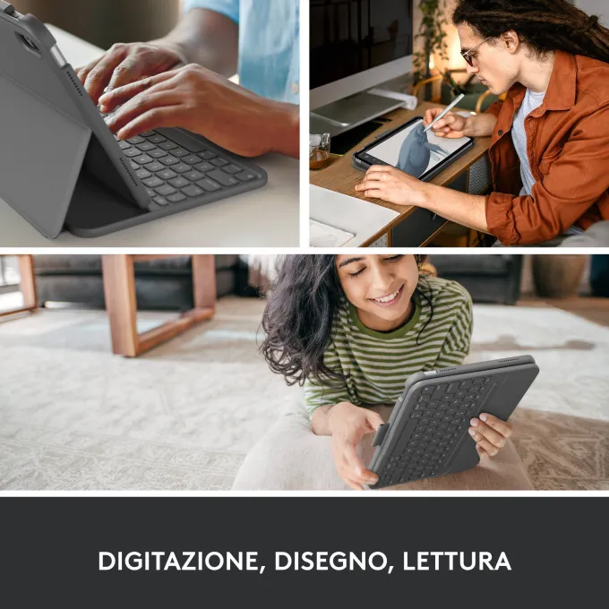 LOGITECH - Custodia iPad (10ª generazione) Custodia con tastiera per tablet, ebook e palmari - Sintetico