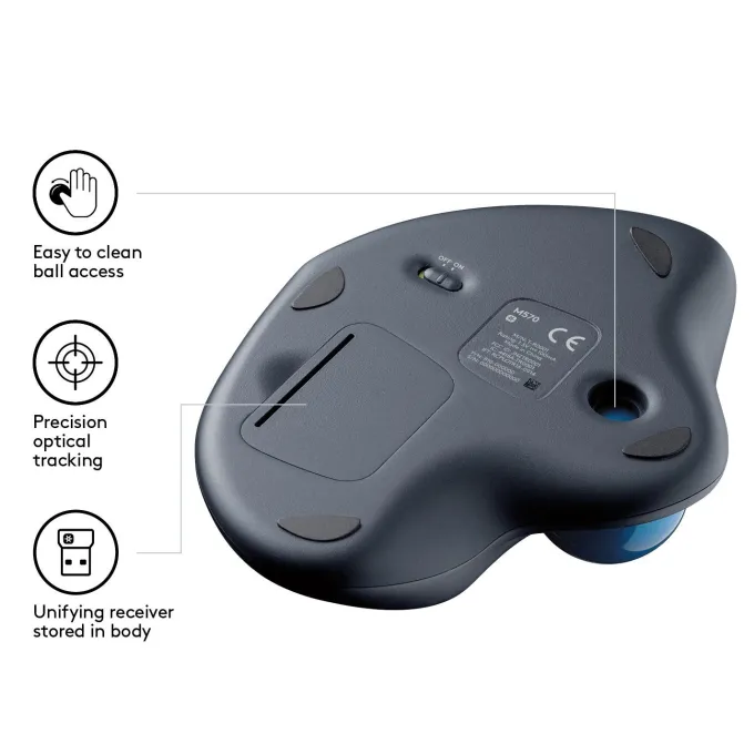 Logitech M570 Trackball Wireless – Comfort ergonomico e autonomia 18 mesi