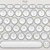 LOGITECH - Tastiera multimediale K380s Wireless, Minimal Pebble Keys 2, Pulsante Easy- Switch - Bianco