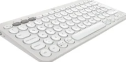 LOGITECH - Tastiera multimediale K380s Wireless, Minimal Pebble Keys 2, Pulsante Easy- Switch - Bianco