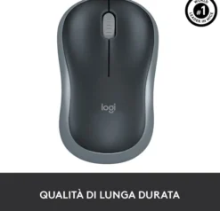 LOGITECH - Wireless Mouse M185, tecnologia wireless plug and play, Bluetooth, batteria un anno di autonomia - Nero