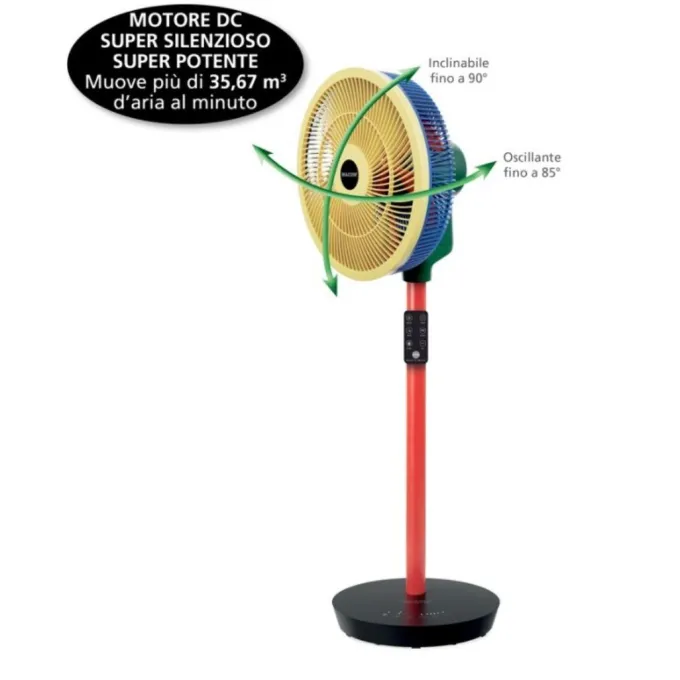 Macom Enjoy & Relax Colour Fan Nero, Blu, Verde, Rosso, Giallo