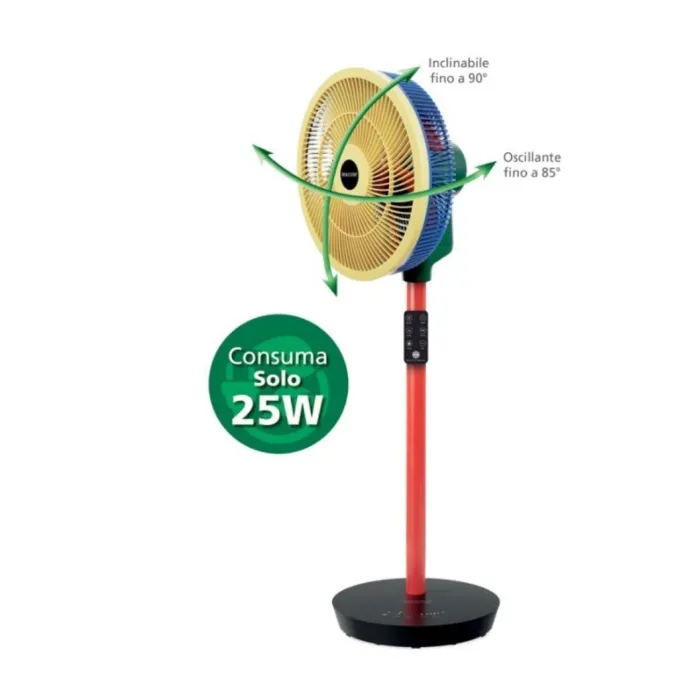 Macom Enjoy & Relax Colour Fan Nero, Blu, Verde, Rosso, Giallo