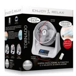 Macom Tornado Ventilatore Doppia Oscillazione Automatica 3 Differenti Velocità