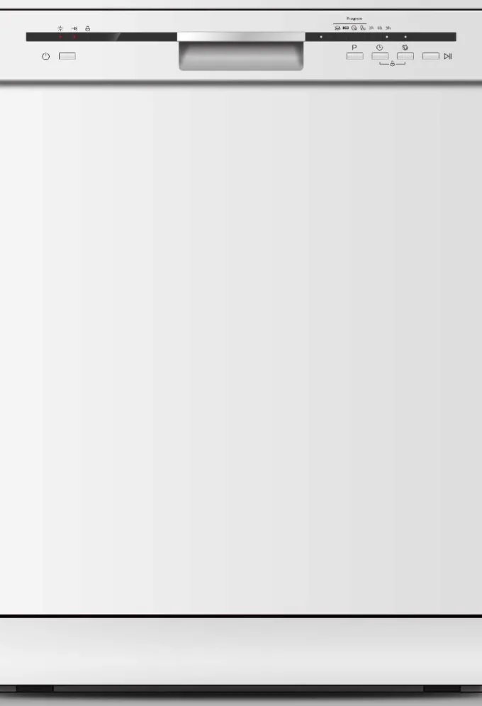 MIDEA - MFD60S131W-IT Lavastoviglie libera installazione, Classe E, 13 coperti, 6 programmi, filtri autopulenti - Bianco