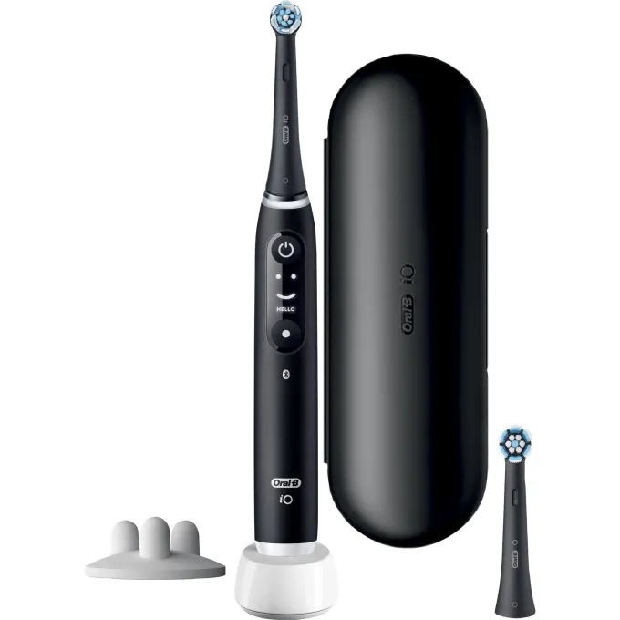 Oral-B iO Spazzolino Elettrico Avanzato iO iO6, 5 velocità, 2 testine di ricambio - sensore di pressione intelligente