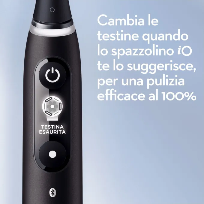 Oral-B iO Spazzolino Elettrico Avanzato iO iO6, 5 velocità, 2 testine di ricambio - sensore di pressione intelligente