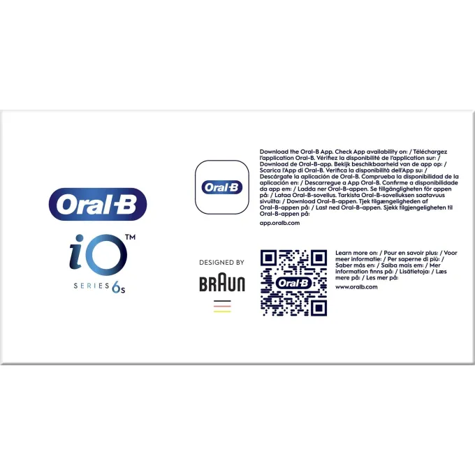 Oral-B iO Spazzolino Elettrico Avanzato iO iO6, 5 velocità, 2 testine di ricambio - sensore di pressione intelligente