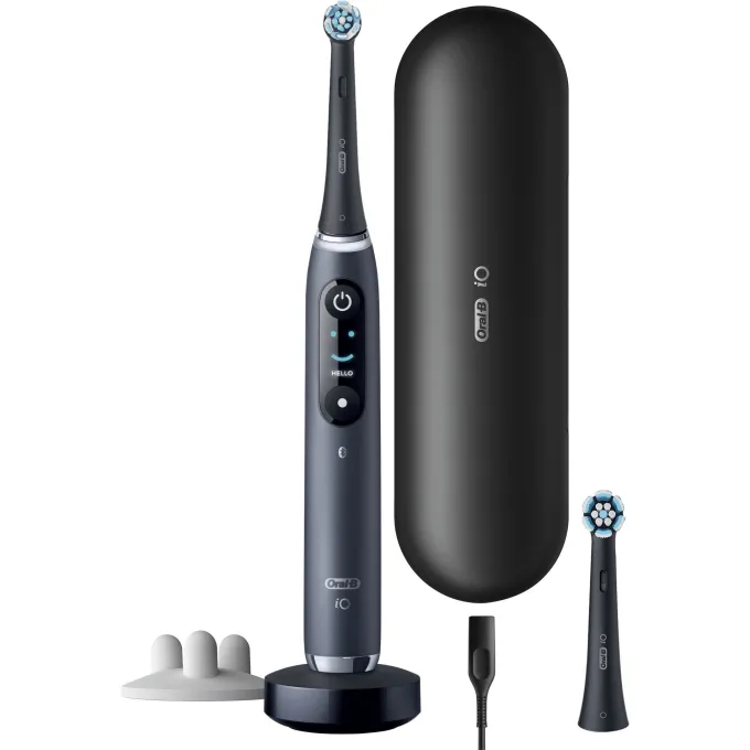 Oral-B iO Spazzolino Elettrico Ricaricabile 9S Nero, 2 Testine, 1 Custodia Da Viaggio Ricaricabile