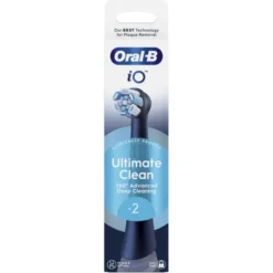 ORAL-B - OB PW REFILL ULTIMATE CLEAN BLACK X2CT, Testine Rotonde Originali, per Gengive Sensibili, 2 Testine - Nero