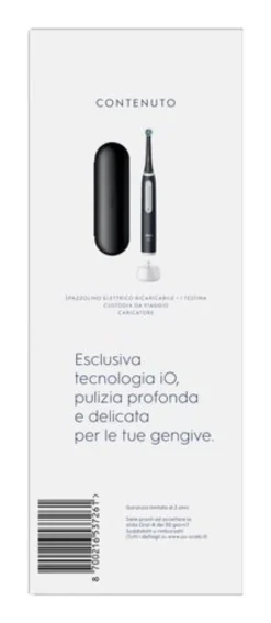 Oral-B Spazzolino Elettrico Ricaricabile iO 3 Nero, 1 Testina Di Ricambio, 1 Custodia Da Viaggio