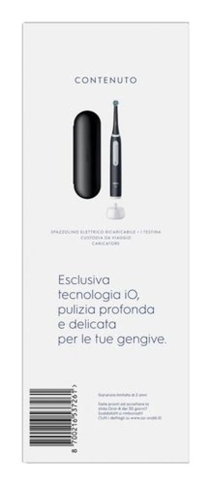 Oral-B Spazzolino Elettrico Ricaricabile iO 3 Nero, 1 Testina Di Ricambio, 1 Custodia Da Viaggio